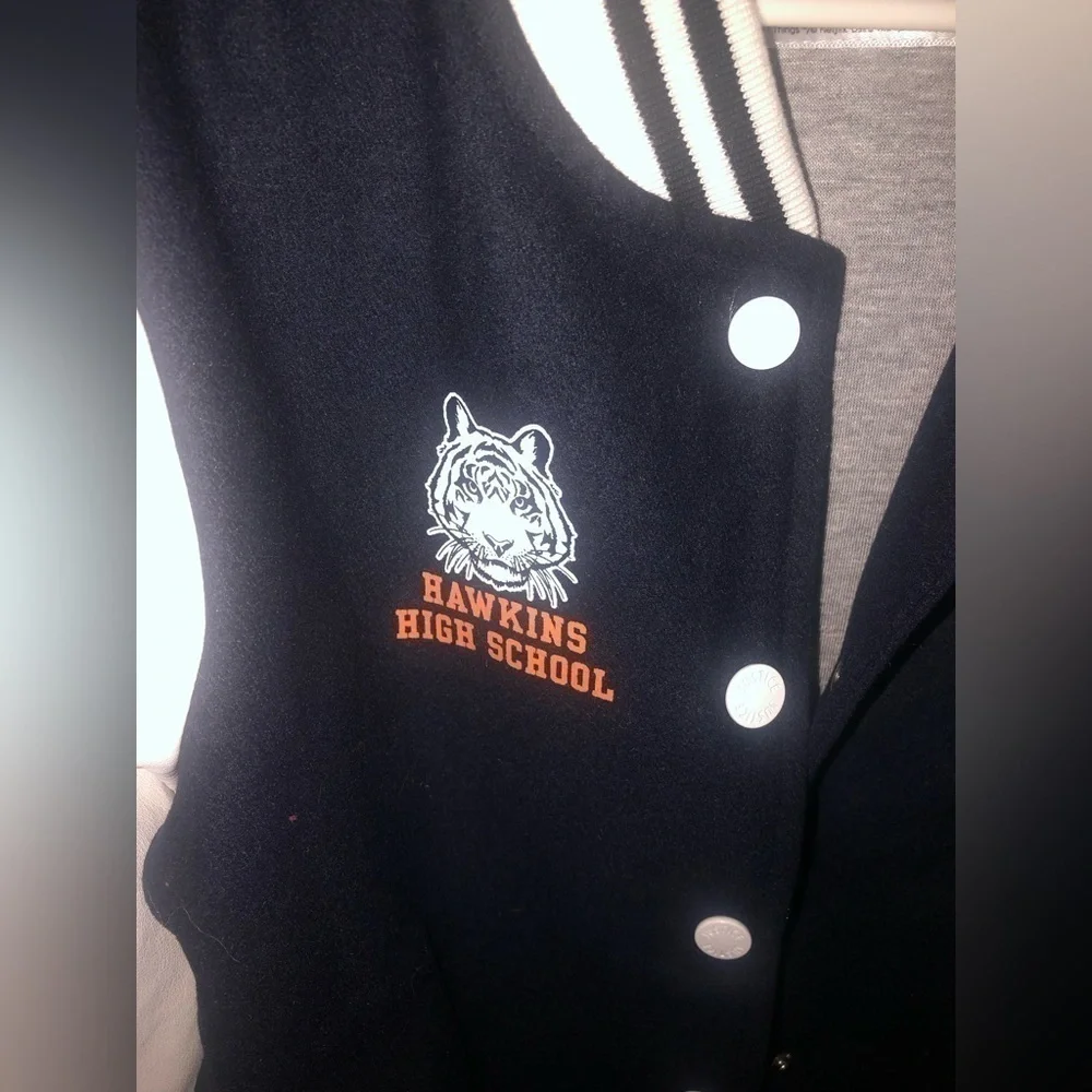 RARE NWT Justice Stranger Things Varsity Jacket Collegiate Collectible Girls 7/8